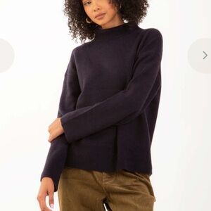 ALEX MILL Turtleneck Sweater in Lambswool Navy XS NWT